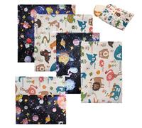 Qivine 6 Piezas Bolsa Reutilizable Bocadillo, Porta Sandwich con Cremallera, Porta Bocadillos Lavable, 3 Tamaños, para Viajes Picnic Escuela