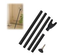 Qivine Ajustable Barra Seguridad Puerta, 48~129cm Seguro para Puertas de Habitacion de Protección Antirrobo, Barras de Bloqueador de Puerta para Correderas y Ventanas Correderas (Negro)
