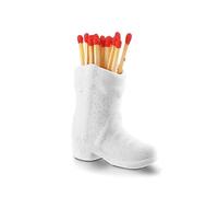 Qivine Cajas de Cerillas, Vaquero Bote Artesanal Soporte de Cerillas 7 x 7 x 3 cm Pequeña Blanco Cerámica Decorativa Cerillas Caja para Dormitorio Decoración Navideña, Sin Cerillas