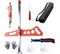 Qivine Cortador de Placas de Pladur, Plegable Herramientas Pladur de Yeso Manuales, Sierra de Paneles 1,5 a 60cm, Carpintería, para Paredes, Mejoras Del Hogar, Construcción y Decoración (26Eje Set)