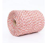 Qivine Hilo Pastor Electrico para Caballos, Conductor Cable de Acero Inoxidable, Alambre de Polietileno de Alta Conductividad para para Cercas de Ovejas y Caballos de Granja (200M Rojo Blanco)