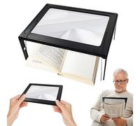 Qivine Lupa con Luz LED para Manualidades, Plegable Lupa para Leer Libros con 12 Luces, 3X Lupas de Gran Aumento Grande Soporte para Mayores, Joyas, Costura