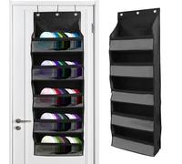 Qivine Organizador de Gorras, Organizador Puerta Colgante con 5 Bolsillos & 3 Ganchos, Soporte para Gorra de Béisbol, para Juguetes, Pañales, Toallas