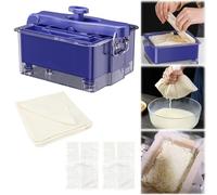 Qivine Prensa de Tofu, Plástico Tofu Prensa con 1 Tofu Paño y 1 Filtro Bolsas, Apta para Lavavajillas, Sin Bpa, 18 x 16 x 10 cm Pequeña Máquina para Hacer Queso Tofu