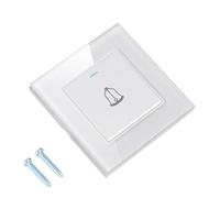 Qivine Pulsador Timbre Exterior, 8,6 x 8,6 cm Timbre Casa para Caja Empotrada de 68 mm, Sencillo y Simple, Ding-Dong Interruptor de Timbre 220~250 V, Fácil Montaje, para Hogares y Hoteles (Blanco)