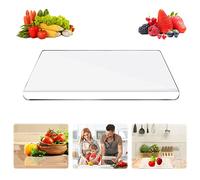 Qivine Tabla Cortar Cocina Plastico, Acrílica Transparente Protector Vitroceramica con Borde, Antideslizante Cubre Encimera Multifuncional para Cortar Frutas, Pan, Verduras (45 * 40cm)