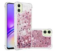 QIWEIQING Compatible con Funda Glitter Amor para Samsung Galaxy A05, Cristal Suave Silicona Bumper Protector Carcasa, Antideslizante Arena Movediza Case para Samsung Galaxy A05.Rose Gold YBL