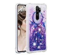 QIWEIQING Compatible con Funda Glitter Liquida para Xiaomi Redmi Note 8 Pro,Cristal Suave Silicona Bumper Protector Carcasa,Brillante Arena Movediza Case para Redmi Note 8 Pro Windspiele YB