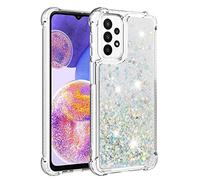 QIWEIQING Compatible con Funda Glitter para Samsung Galaxy S23, Cristal Compatible con Carga inalámbrica Bumper Protector Carcasa, Brillante Arena Movediza Case para Galaxy S23.Silver YBL
