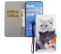QIWEIQING Compatible con Funda para Redmi Note 14 5G, Funda Piel con Tapa Suave TPU y Cuero de PU Tipo Libro Billetera Resistente Golpes Carcasa para Redmi Note 14 5G, Three Cats XC5