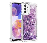 QIWEIQING Compatible con Funda para Samsung Galaxy A54 5G Estuche, Glitter Amor Liquida Cristal Ultradelgado Suave Flexible TPU Bumper Shockproof Carcasa para Galaxy A54 5G.Purple YBL