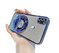 QIWEIQING Compatible con mag-Safe Funda para Samsung Galaxy A21S Carga Inalámbrica Case Protección Grado Militar A Prueba de Golpes Resistente a Arañazos Carcasas para Samsung A21S. Blue DS