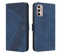 QIWEIQING Compatible con Motorola Moto G62 5G Funda Amor Mariposa En Relieve PU Cuero Premium Carcasa Flip Tarjeta Billetera Magnetic Soporte Caso para Motorola Moto G62 5G. Blue HX4