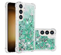 QIWEIQING Compatible con Samsung Galaxy S25 Plus Funda Estuche, Glitter Amor Liquida Cristal Ultradelgado Suave Flexible TPU Bumper Shockproof Carcasa para Samsung Galaxy S25 Plus.Green YBL