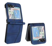 QIWEIQING Compatible con Samsung Galaxy Z Flip 6 Funda Amor Mariposa En Relieve PU Cuero Premium Carcasa Flip Tarjeta Billetera Magnetic Soporte Caso Funda para Samsung Z Flip 6.Blue HX