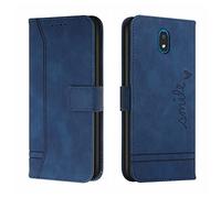 QIWEIQING Funda Compatible con LG K30 2019, Libro Protectora con Carcasa de TPU, Soporte Plegable, Ranura para Tarjeta, Cuero PU - Blue HX