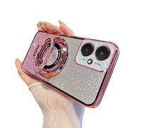 QIWEIQING Funda Compatible con Redmi Note 13 Pro 4G con Anillo de Soporte, Parte Trasera Transparente Anti-Arañazos Antigolpes Antideslizante Protección Carcasa para Redmi Note 13 Pro 4G. Pink DS