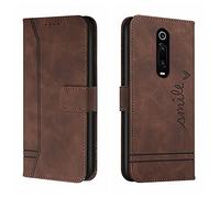 QIWEIQING Funda Compatible con Xiaomi Mi 9T Pro, Funda Libro Protectora con Carcasa de TPU, Soporte Plegable, Ranura para Tarjeta, Funda de Cuero PU para Xiaomi Mi 9T Brown HX