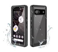 QIWEIQING Funda Impermeable Google Pixel 7A, Carcasa Sumergible Resistente Al Agua IP68 Certificado [Protección de 360 Grados], Funda con Protector Carcasa para Google Pixel 7A. Negro FSK