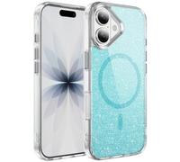 QIWEIQING Funda Magnética para iPhone 17 6.3" Funda Delgada Compatible con MagSafe, Protección Grado Militar A Prueba de Golpes Prueba Transparente Carcasa para iPhone 17 6.3". Azul JY