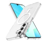 QIWEIQING Funda Magnética para Samsung Galaxy A17 5G Compatible con MagSafe, Carcasa Antigolpes, Marco de TPU Color Sólido Anti-Arañazos Respaldo Transparente Case para Galaxy A17 5G. Plata BC