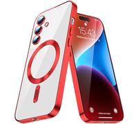 QIWEIQING Funda Magnética para Samsung Galaxy S21 Ultra, Compatible con MagSafe Carga Inalámbrica, Carcasa Bumper Antigolpes, Parte Trasera Anti-Arañazos Funda para Galaxy S21 Ultra. Red YIX