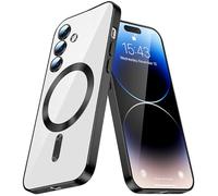 QIWEIQING Funda Magnética para Samsung Galaxy S22 Plus Compatible con MagSafe, Transparente Resistente a Arañazos Antigolpes Protección Grado Militar Carcasa Samsung S22 Plus. Black YIX