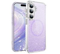 QIWEIQING Funda Magnética para Samsung Galaxy S23 Ultra, Antigolpes Fina Robusta TPU PC Anti-Amarilleo Carcasa Compatible con MagSafe, Diseño Translúcido Mate Cover para Galaxy S23 Ultra. Lila JY