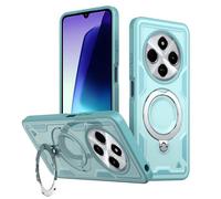 QIWEIQING Funda Magnética para Xiaomi Redmi 14C Funda, Carga Inalámbrica con Anillo Soporte Invisible Carcasa Protectora Cámara Case Translúcido Mate Funda para Xiaomi Redmi 14C.Lago Azul MQT