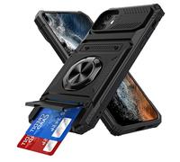 QIWEIQING Funda para iPhone 8 Plus Armor Carcasa con 360 Anillo iman Soporte Hard PC y Silicona TPU Bumper Antigolpes Fundas Carcasas Case Movil para iPhone 7 Plus / 8 Plus. Negro LM