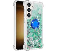 QIWEIQING Funda para Redmi Note 13 5G con 360 Grados Ring Holder, Glitter Liquida Silicona Protector TPU Bumper Resistente a arañazos Arena Movediza Carcasa para Redmi Note 13 5G.Green YBH