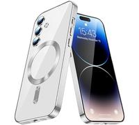 QIWEIQING Funda para Samsung Galaxy S25 Plus, Funda con Magnética Cargador Inalámbrico, Funda Transparente Carcasa Hibrida Fina Antiarañazos Antideslizante, Silver YIX