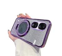 QIWEIQING Miroir Funda para Honor 90 con mag-Safe, Glitter Brillante Carcasa TPU Suave Silicona Patrón Carcasa para Mujeres jóvenes Carcasa para Honor 90. Purple DSZ