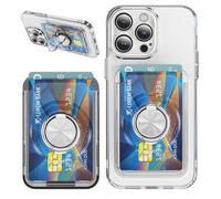 QIWEIQING para Magnetico Porta Carte Wallet, Compatible para MagSafe, Soporte Ajustable, para iPhone Series 17/16/15/14/13/12, NO Mini, Protezione da Graffi. Transparente FKB