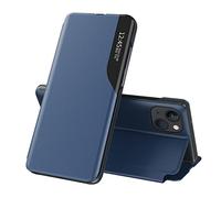 QIWEIQING Samsung Galaxy Note 20 Ultra Funda Carcasa Espejo Mirror Caso Clear View PC + Premium PU Piel Standing Protectora Flip Cover Cubierta para Galaxy Note 20 Ultra. Mirror Blue QH3