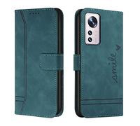 QIWEIQINGWH Funda para Xiaomi Mi 12 Pro, Funda Libro Xiaomi Mi 12 Pro New Edition, Funda Móvil Xiaomi Mi 12 Pro Magnético Carcasa para Xiaomi Mi 12 Pro Funda con Tapa Green HX