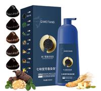 Qiweitang Hair Dye Shampoo, Zhihuashi Plant-Based Hair Coloring Cream, Caviar Protein Hair Dye Shampoo, Natural Plant Hairs Dyes for Women Men (Dark Brown)