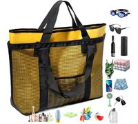 Qiwieod de piscina, plegable, ligera y con gran capacidad, de viaje, para viajes, lago, crucero, camping, picnic, trabajo, ropa, sombrero, cosmética, amarillo, Siehe Beschreibung