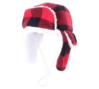 Qiwieod Gorro Invernal para Perros,con Orejeras Ajustables De Cuadros | Gorro de Cazador con Orejeras para Perros | para Cachorro Pequeño Mediano Grande Casas Viajes Paseos Navidad