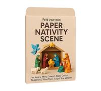 Qiwieod Juego de construcción de belén de papel para manualidades, decoración navideña fácil y plegable, juego de belén con ángeles y animales de Jesús, para principiantes, niños, adultos, amantes de