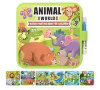 Qiwieod Libro para acuarelas | Actividades educativas de aprendizaje | Juguetes para colorear para niños, para el hogar, escuela, aula, viajes, avión, juego, dibujo, arte, manualidades, Navidad