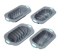 Qiwieod Molde De Pan De Silicone Para Hornear, Molde Antiadherente Para Hornear Pan, 4 Piezas Apto Para Lavavajillas Moldes De Cocina Casera Para Pasteles Brownies Lasagna
