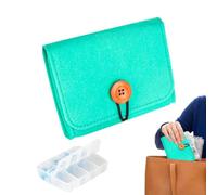 Qiwieod Organizador de píldoras | Estuche de viaje de gran capacidad para la semana | Organizador de píldoras de 7 días Soporte de suplemento | Para casa, oficina, gimnasio, camping, deportes al aire