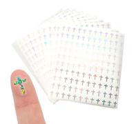 Qiwieod Pegatinas cruzadas, 1200 unidades, lámina plateada autoadhesiva, pegatinas pequeñas para teléfonos móviles, coches, invierno, escuela, estudio, Navidad, vacaciones, fiestas de cumpleaños