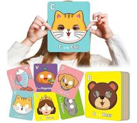 Qiwieod Tarjetas Didácticas del Alfabeto - 26 Piezas Letras Grandes | Juguetes Animales Alfabéticos para Niños 3-6 Años en Casa Guardería Preescolar