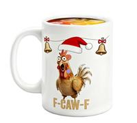 Qiwieod Taza De Navidad Para Café - Taza de Cerámica con Diseño de Animales de Dibujos Animados - De Cerámica De Gallina | Para Mujeres Juventud Niños Amigos Madre Señora Fiesta De Las Vacaciones