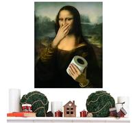 qixeuoa Arte Clásico De La Pared De La Lo-na De La Pintura De Mona Lisa, Cartel Del Cuarto De Baño Del Vintage, Impresiones Divertidas D-el Arte D-el Cuarto De Baño Humor.