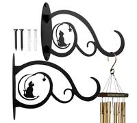 qixeuoa Ganchos de Exterior para Plantas,2 Piezas Hierro Antióxido Gran Resistencia Estilo Vintage,Soporte Farol Valla y Plantas Porche - para Campanas de Viento Cestas