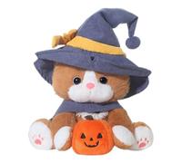 qixeuoa Peluche De Gato - Gato Brujo Con Sombrero Y Capa - Tierno Muñeco de Gatito 25 cm para Niños Niñas Bebés | Cumpleaños Fiesta Halloween Decoración Habitación Sofá