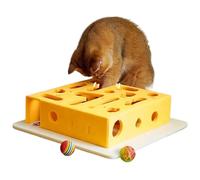 Qixfyze Caja Laberinto de Inteligencia para Gatos, Juguetes Interactivos con Cascabel y Bolas Arcoíris, Divertido Juego de Laberinto el Juego Mental para Enriquecer a Gatos y Gatitos